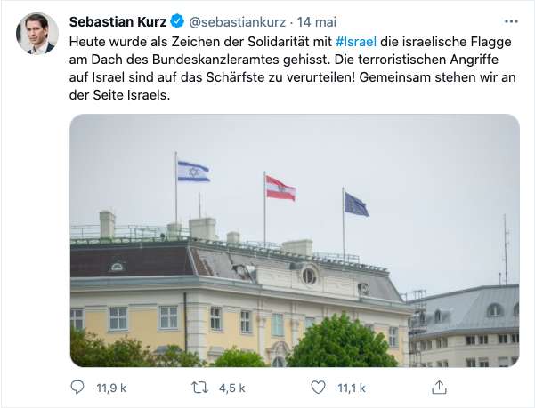 Tweet de Sebastian Kurz le 14 mai 2021 : "