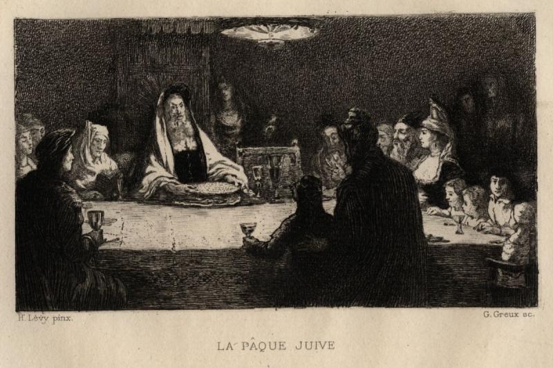 La Pâque juive, gravure d’après un tableau d’Henri-Léopold Levy (1840 -1904) © mahJ