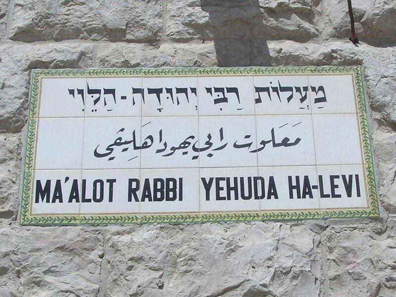 Plaque de la rue Yehuda Halevi dans la vieille ville à Jérusalem