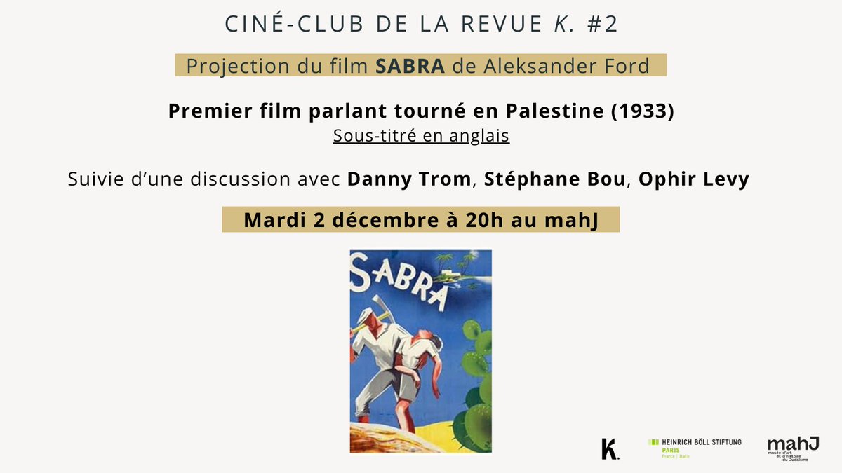 Ciné-Club K. : Autour de SABRA d’Aleksander Ford