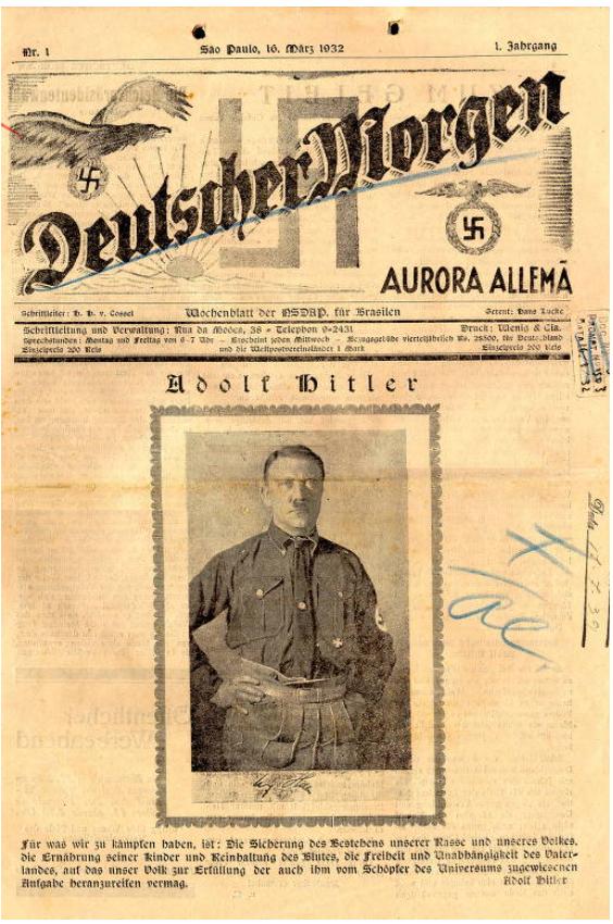 Journal officiel du parti nazi au Brésil — Deutscher Morgen (« Aurore allemande »).