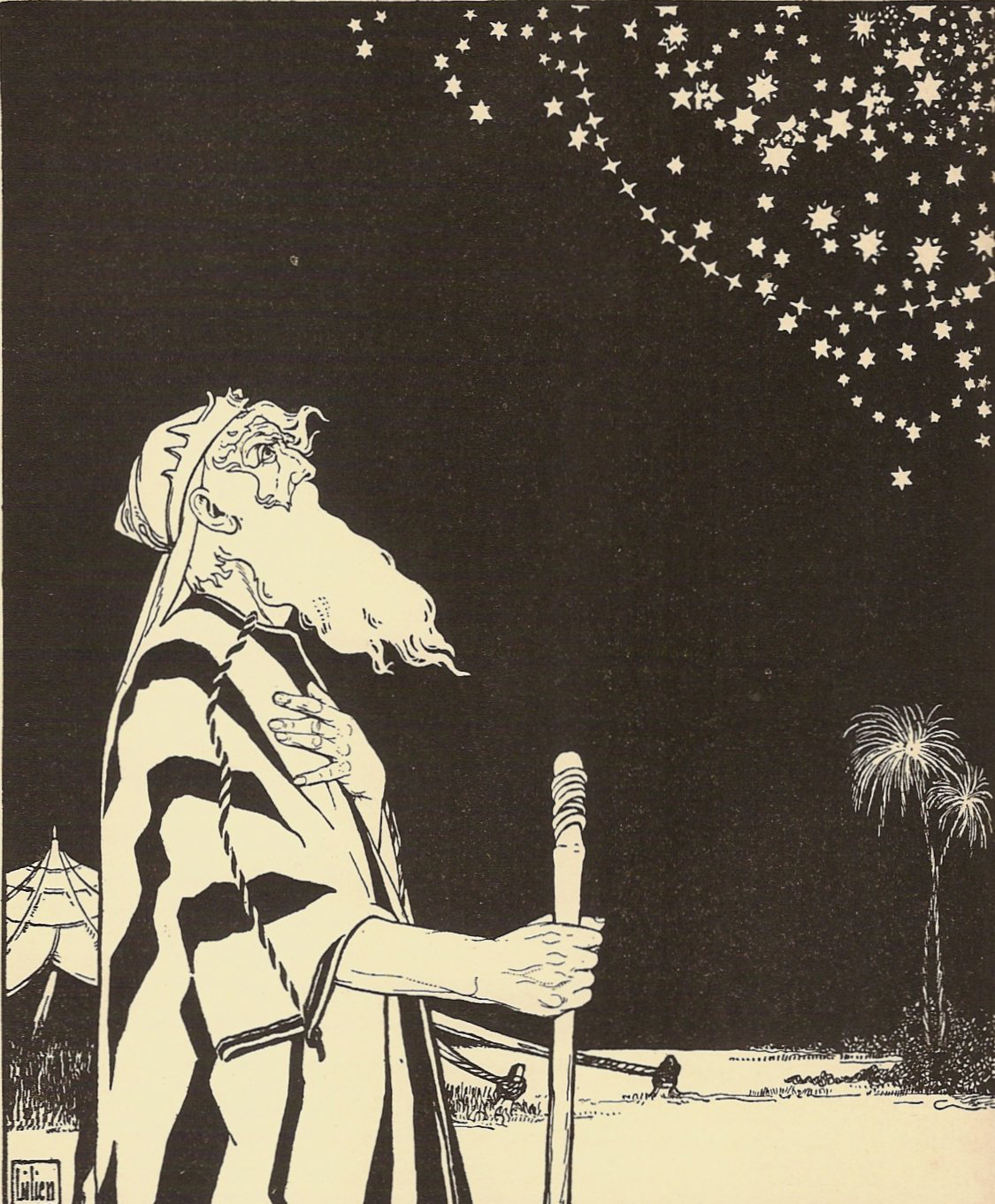 “Abraham contemple les étoiles” (1908), par Ephraim Moses Lilien.