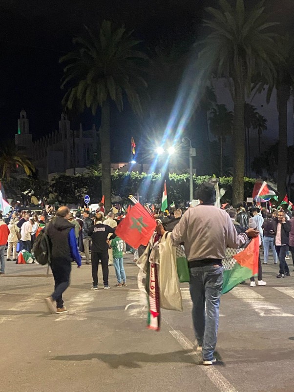 Manifestation en soutien au peuple palestinien à Casablanca. Photo prise par l’auteure, 2023.