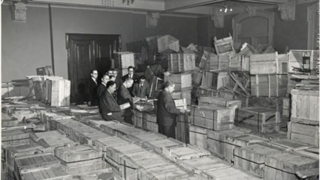 The Vilnius archives recovered by the YIVO Jewish Research Institute in New York in 1947. © YIVO Institute