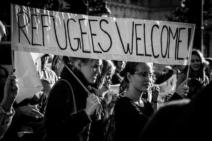 Manifestation pour l'accueil des réfugiés, à Vienne, en octobre 2015. Photographie de Franz Jachim sous Licence Creative Commons