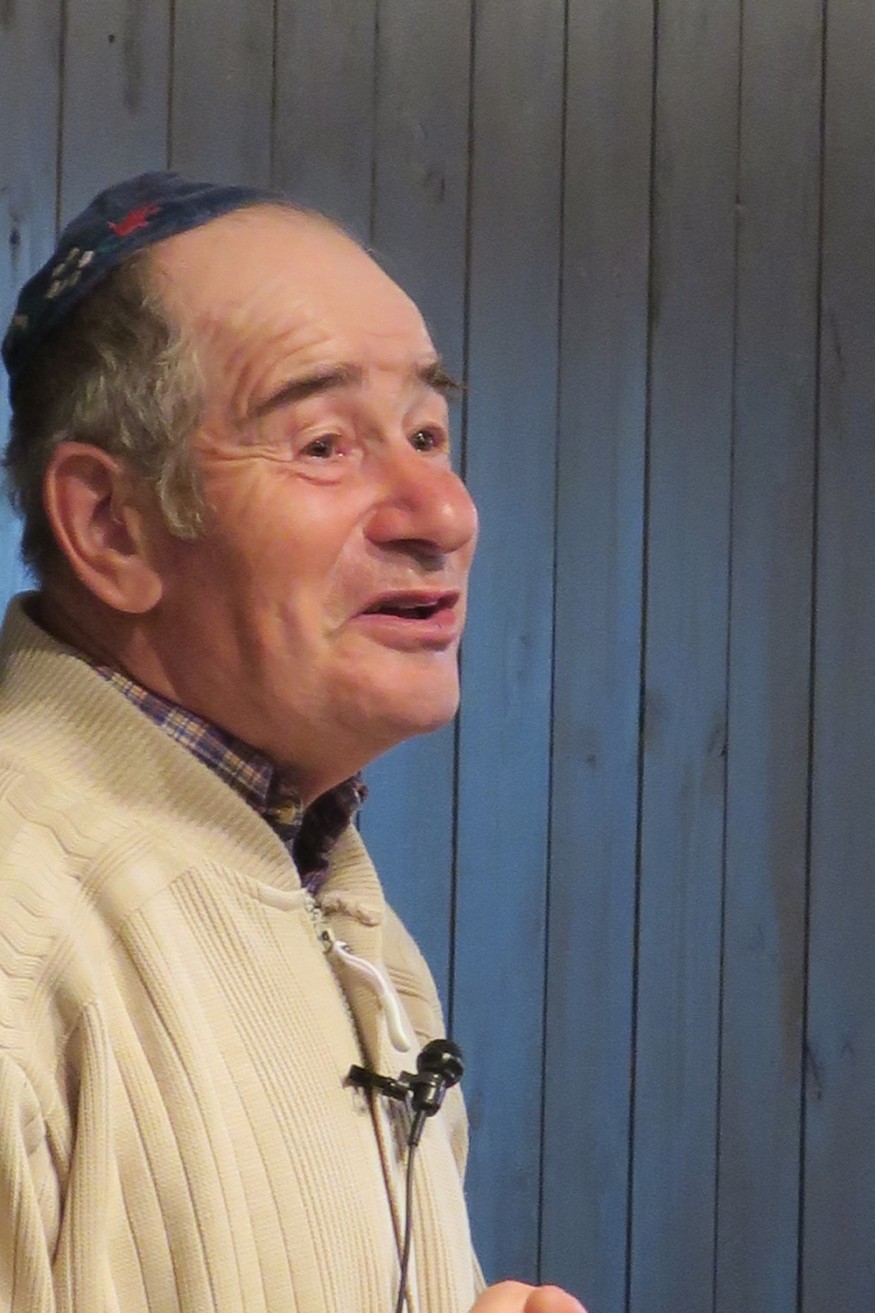  Felix Rottberger, the first Jew known to have been born in Iceland. Iceland expelled him in 1939. Here he is educating about the Holocaust in Denmark. Iceland doesn't want to pay for his travel from his home in Freiburg, Germany, to enable him to tell his story to the Icelanders. Photo by the author 2016.