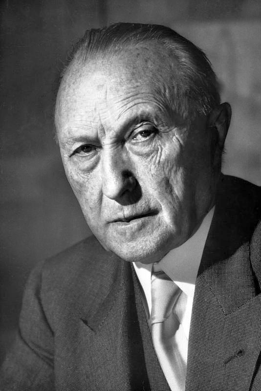 Konrad Adenauer en 1952 - Licence Wikipedia Commons