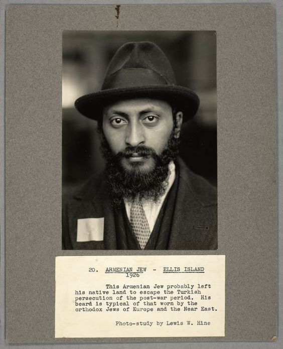 Armenian Jewish immigrant to the United States, 1926, pictured at Ellis Island.